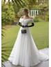 Off Shoulder Ivory Organza Twist Elegant Wedding Dress Off Shoulder Ivory Organza Twist Elegant Wedding Dress